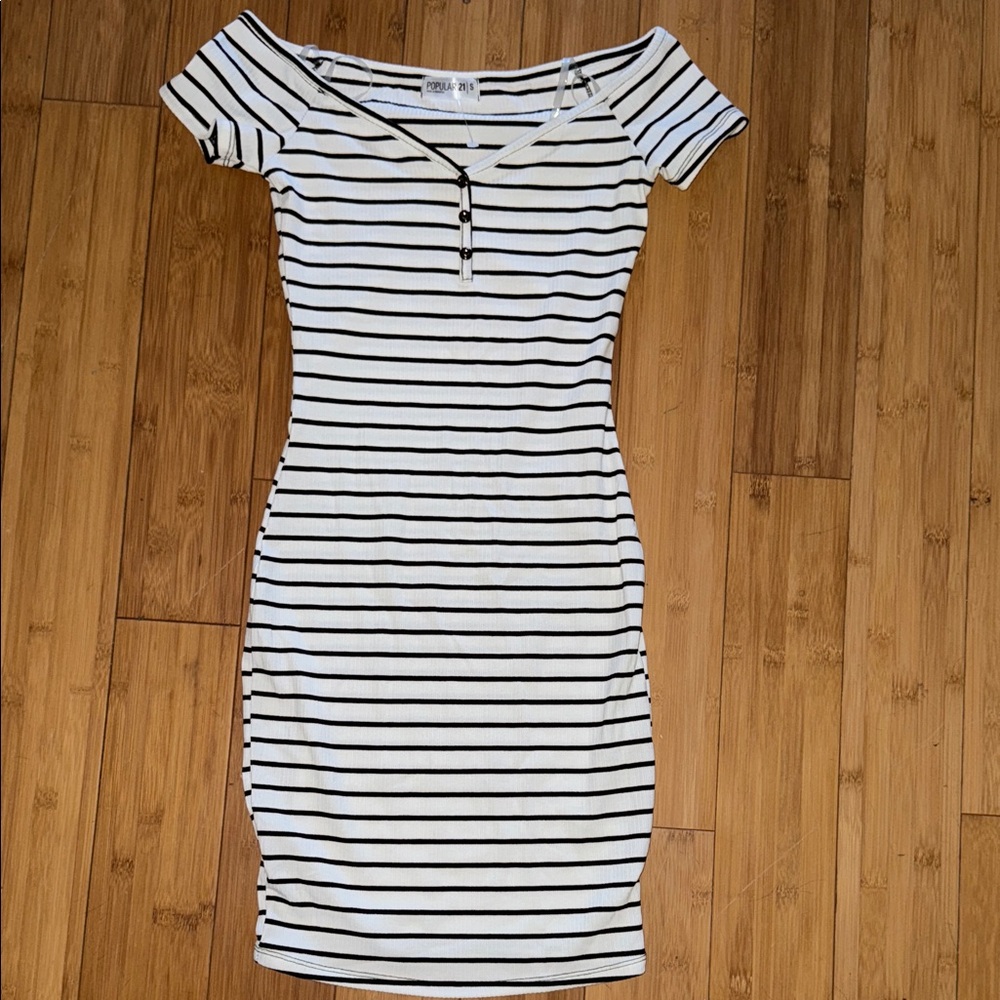 Striped Off-Shoulder Dress